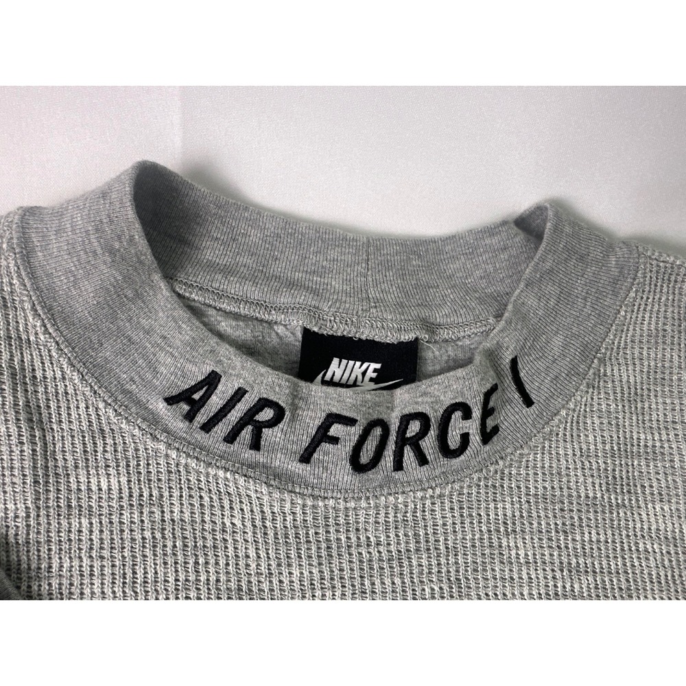 Nike Air Force 1 AF1 Long Sleeve Top Mens‎ XL Crewneck Gray Waffle Knit - Picture 4 of 11